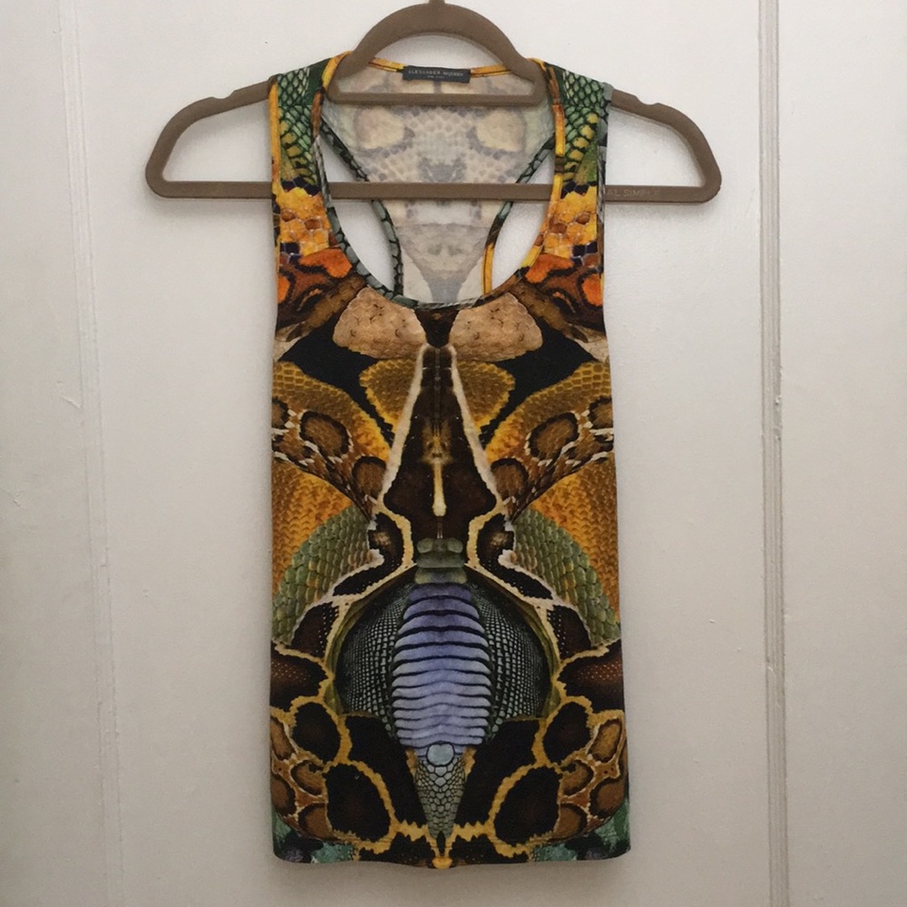 Snakeskin print tank by Alexander McQueen